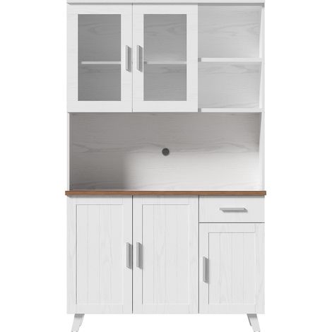 CAIziArmoire haute en bois blanc veiné, 114 x 40 x 190 cm (1/5)