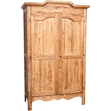 Armadio in legno massello tiglio 204x127x59 cm Armadio rustico legno 2 ante Armadio shabby chic Armadio camera da letto (1/5)