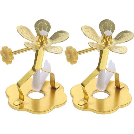 2 Pièces Porte-mèche Ajustable en Alliage Petit Format, Support pour Mèches de Lampe à Huile, Accessoire Multi-Usage pour Fournitures Bouddhistes et Lampes Décoratives (1/5)