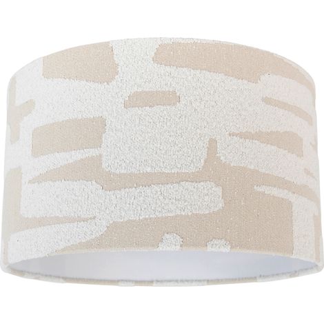 QAZQA Fabric Lampshade White with Beige Striped 35/35/20