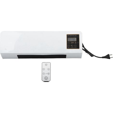 Ortviai Chauffage mural compacte avec ventilation naturelle et chauffage rapide pour salle de bain et chambre – télécommande incluse