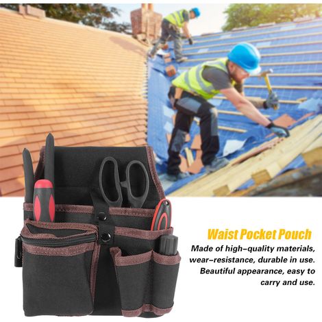 Sacoche multifonctionnelle pour électricien, pochette de ceinture, porte-outils noir