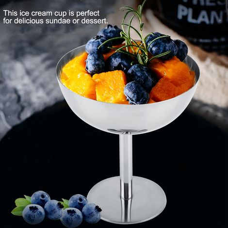 Coupes à glace en inox, bols dessert pour salade, fruits, pudding, version haute, acier inoxydable, vaisselle durable. (1/5)