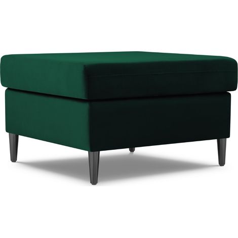 Pouf en velours vert bouteille (1/4)