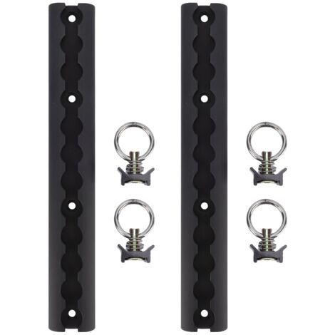 BUNTHAUS Rail d'arrimage en aluminium en forme de L, épaisseur 304 mm, avec 4 anneaux ronds, pour motos, quads, motos tout-terrain et pick-ups (noir). (1/5)