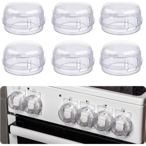 6 Pièces Couvre Sécurité pour Cuisinière,Boutons Protection Cuisinière, Couvre Bouton de Cuisinière, Protections Du Bouton Poêle pour Protection Serrures Bébé Cuisine Sécurité (1/4)