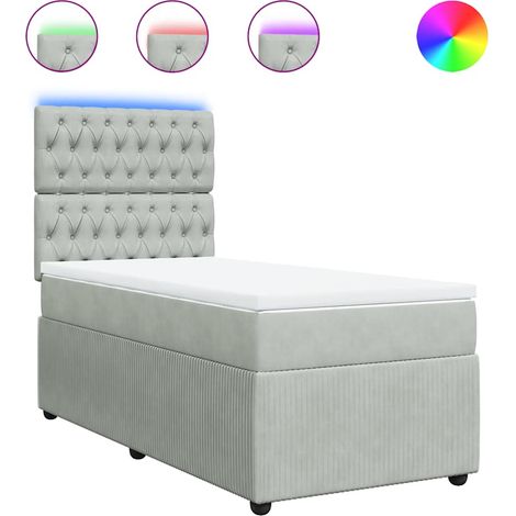 Maison Exclusive - Giroletto a Molle con Materasso Grigio Chiaro 80x200 cm Velluto