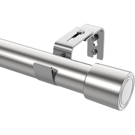 Tringle Rideau 84-185 cm, Tringle à Rideau Argentée Extensible Réglable pour Chambre et Cuisine (1/5)