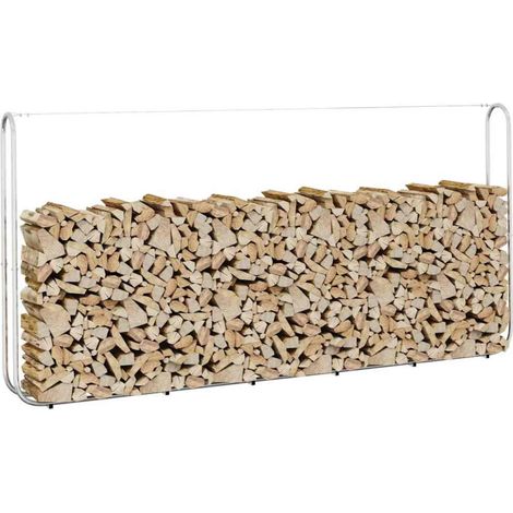 vidaXL Firewood Rack 300x25x150 cm Galvanised steel