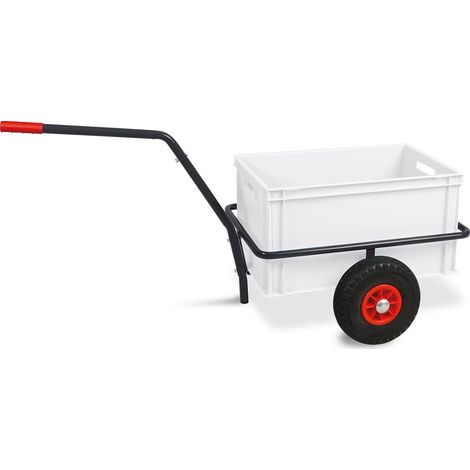 BRB Handwagen mit Kunststoffkasten, H 320 mm, LxBxH 1250x640x660 mm, Tragkraft 200 kg (weiß)