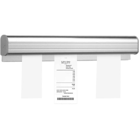 Porte-tickets de restaurant, organisateur de tickets de caisse sans perçage, porte-tickets en aluminium autocollant, convient pour la cuisine, les cafés, les bars et les pubs. (1/4)