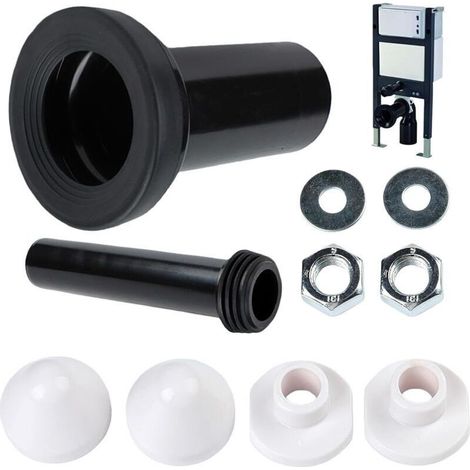 Kit de raccordement pour réservoir de WC suspendu, tuyau PVC diamètre 90/110, longueur 180 mm, compatible avec Geberit Duofix 405.116.00.1, tuyau d'évacuation pour WC suspendu (1/4)