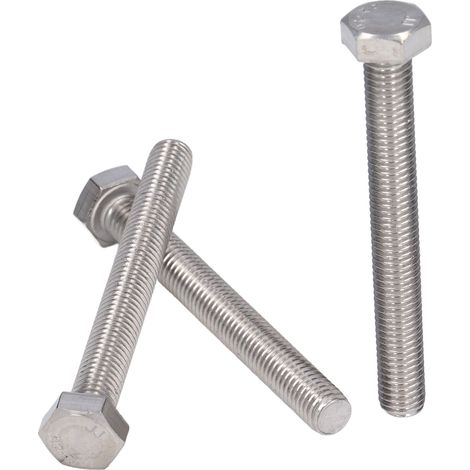 Lot de 20 Vis à Tête Hexagonale Filetage Complet DIN 933 M10x75 A2 Inox, Boulons Fully Threadés Pas 1.5 (1/5)