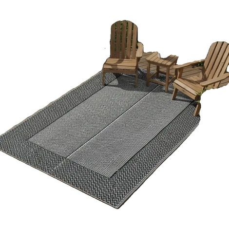 Tapis d'extérieur, PVC durable, entretien facile, Gris (1/2)