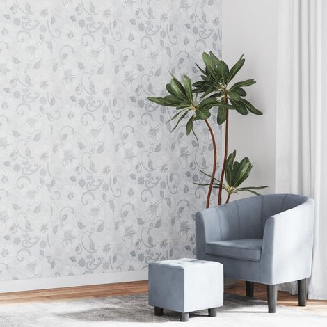 Wallpaper 3D Flower Pattern Grey 10x0.53 m Non-woven vidaXL (1/5)