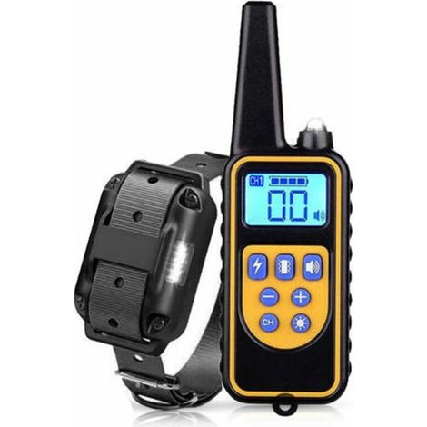 Fournitures de dressage de chiens, Laisse, collier et harnais d'éducation pour chien, Portée de 800 mètres de télécommande vibrations rechargeables de 1 à 99 pour les petits chiens de taille moyenne,