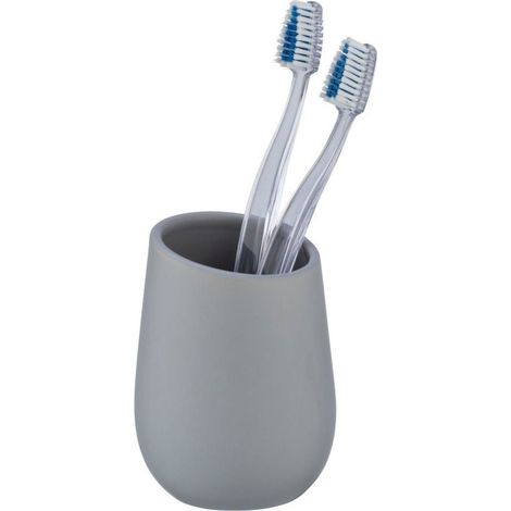 Tasse en céramique pour brosses BADI, gris, Wenko (1/5)