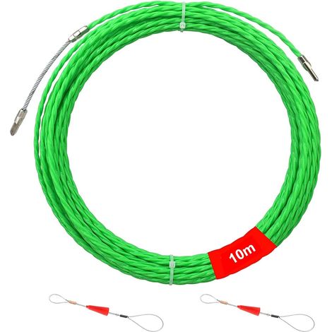 Tire Fil électriques 10 m Kit Rétractable d’installation pour la Pose de Câbles avec Ressort de Guidage, Diamètre 4 mm, Spirale rétractable Fil de traction, Spiralé Flexible Aiguille (1/5)