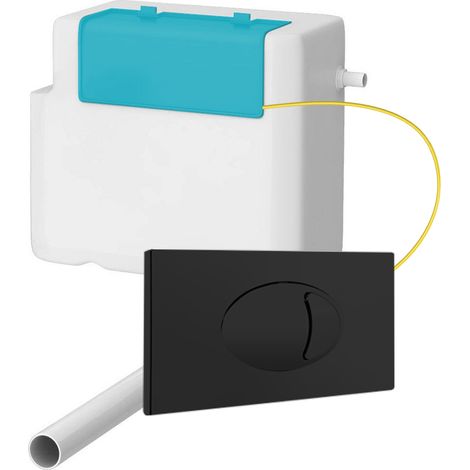Dual Flush Concealed Cable Cistern with Black Flush Plate (1/2)