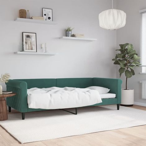 Tagesbett Dunkelgrün 90x200 cm Samt vidaXL (1/5)