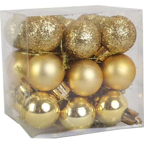 Set di 27 palline di plastica da 2 cm color oro (1/5)