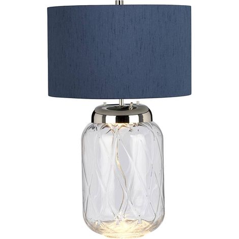 Lampada da tavolo vetro trasparente blu Sola E27 60W Quintiesse (1/3)