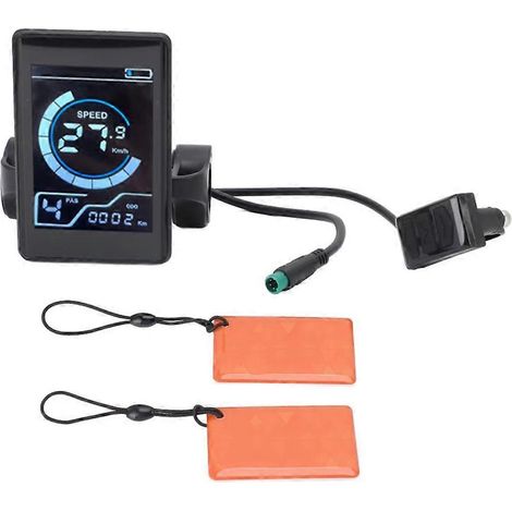 Fahrradcomputer mit Display und 2 NFC-Karten, wasserdichtes 5-poliges induktives LCD-Bedienfeld für Elektrofahrräder und -roller, kompatibel mit NFC-Karten und NFC-Tags. (1/5)