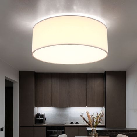 LED Decken Leuchte Textil Lampe weiß Wohn Zimmer Beleuchtung Flur Strahler rund