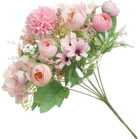 Wunderschön realistische künstliche rosa Seidenblume, ideal für Fotografie, Hochzeiten und Innendekoration. (1/5)