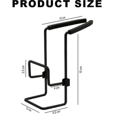 Porte Éponge - Ventouse Sans Perçage - Fond Creux Pour Drainage - Compatible Évier Simple Ou Double - Noir - 1 Pièce (1/5)
