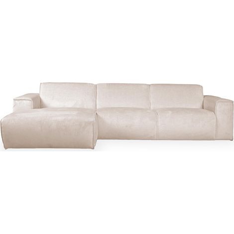 GIULIA - Canapé d'angle en tissu beige - Angle gauche