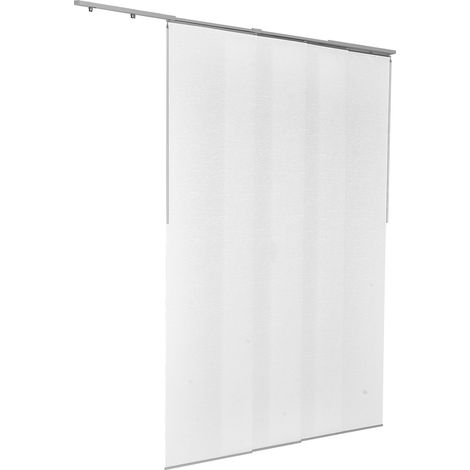Mophorn Persianas de panel con riel ajustable, ancho de 116-218 cm, paneles recortables con altura de 243 cm, ideales para puertas correderas, separadores de ambientes y ventanas, color blanco (1/5)