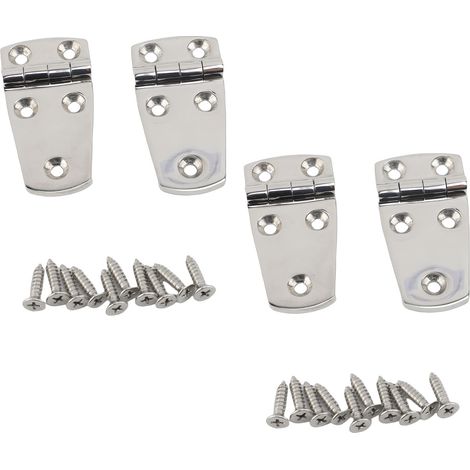 Charnières en acier inoxydable 316 de qualité Marine, pour armoire de trappe de bateau, 5 trous 76x38x4mm avec vis M5x20, 4 jeux. (1/2)