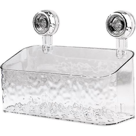 support de rangement rotatif à ventouse pour salle de bain, fixation murale non compatible, pour un rangement optimal. (1/5)