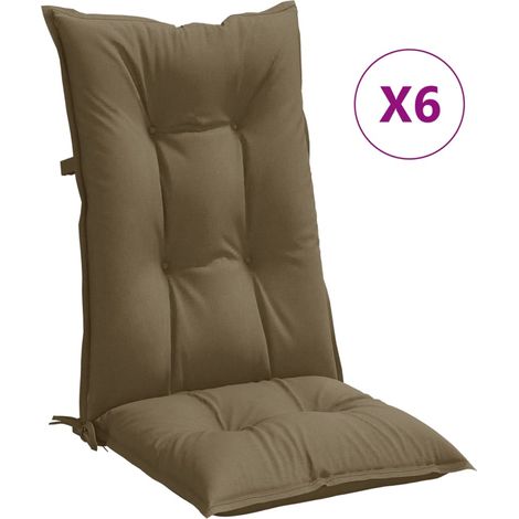 Maison Exclusive - Hochlehner-Auflagen 6 Stk. Melange Taupe 120x5 (1/5)