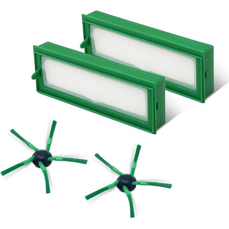Ersatzteile Zubehör für Vorwerk Kobold VR200 VR300 VR 200 VR 300 Staubsauger Roboter Saugroboter - 2 Hepa Filter und 2 Seitenbürste (1/5)