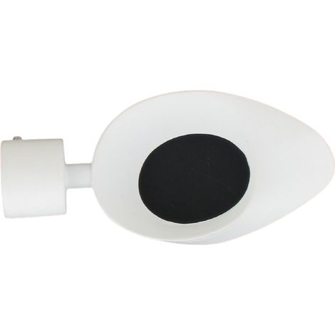 Tringle à Rideaux Métal Couleur au Choix Noir ou Blanc Mat Ø 20 mm + 2 Supports Courts Plafond ou Mur + 2 Embouts Industry - Blanc - Longueur 1.80 m. (1/3)