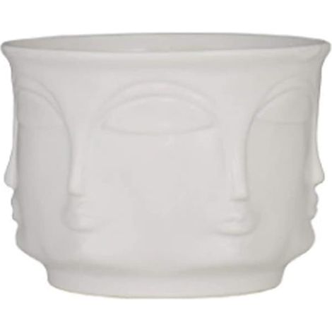 SABIR-Pot de fleurs créatif à visage humain, vase en céramique, décoration pour plantes succulentes, statue en céramique pour salon, bureau et balcon B