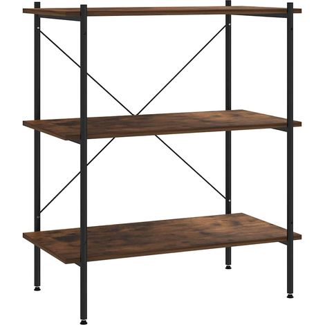 Maison Exclusive - Regal mit 3 Böden Schwarz und Natur 80x40x92 c (1/5)
