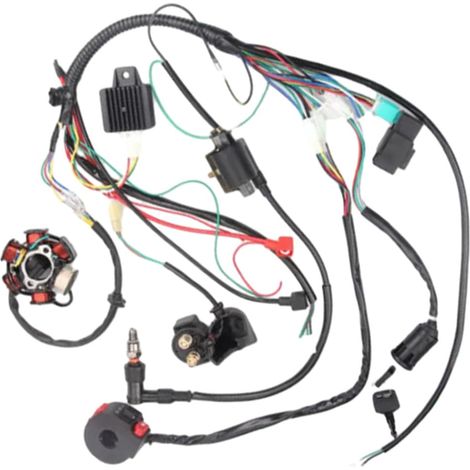 Kit d'allumage CDI de faisceau de câbles, kit d'allumage CDI de faisceau de câbles adapté aux quads de démarrage électrique chinois 50cc 70cc 90cc 110cc 125cc (1/5)
