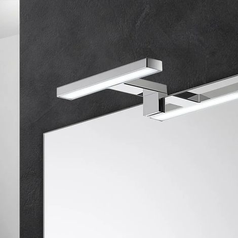 Lampada LED per specchio 18 cm cromo lucido con doppia installazione (1/5)