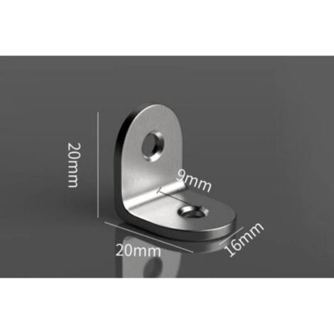 50PCS équerre de Fixation 20x20 mm Equerre Fixation en Acier Inoxydable équerre étagère Angle 90 Degrés Equerre en U Support d'angle (1/4)