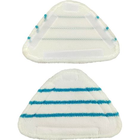 Lot de 4 lingettes de rechange réutilisables pour balai vapeur H2O, compatibles avec les têtes de balai triangulaires et les lingettes de nettoyage Ariete à fixation Velcro. Ce lot comprend également (1/5)