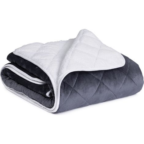 Coperta pesata 150x200 CM CELESTE biface grigio polare e bianco 7 kg