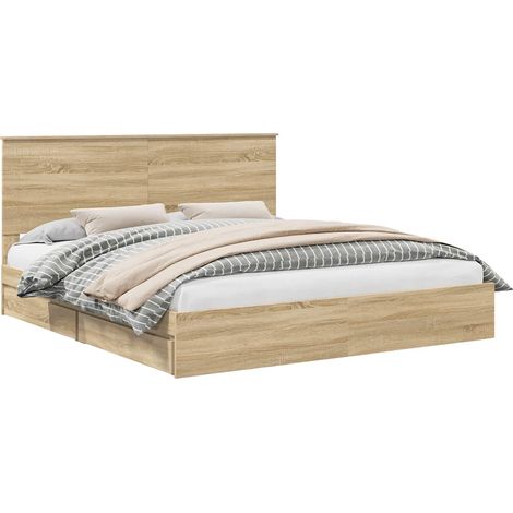 Maison Exclusive - Letto con Contenitore con testiera Rovere Sonoma 180 x 200 cm
