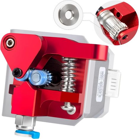 Ender 3 Dual Gear Extruder MK8 Metal Drive Feeder Upgrade per Ender 3 V2, Ender 3 Pro, Ender 3 Neo Series, Ender 5 Series, CR10 Series, Voxelab Aquila (albero motore 21,5 mm)