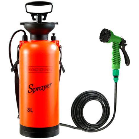 Douche de camping extérieure de 8 litres, baignoire portable, pulvérisateur multifonctionnel, arrosage en voyage, lavage de voiture, petit pulvérisateur, 19 x 19 x 55 cm (1/3)