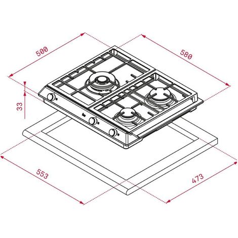 PLACA GAS TEKA EX60.1 3G AI AL DR CI NAT 40212220