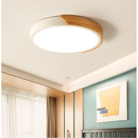 LED Plafonnier Modern Rond 24W Luminaire pour Chambre Salon Blanc Chaud Blanc (1/5)