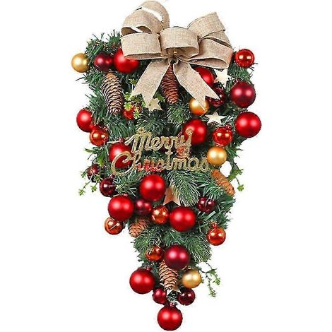 Couronnes de Noël suspendues Cravin - Sapin de Noël à l'envers Guirlande artificielle suspendue pour décorations de Noël festives (1/5)